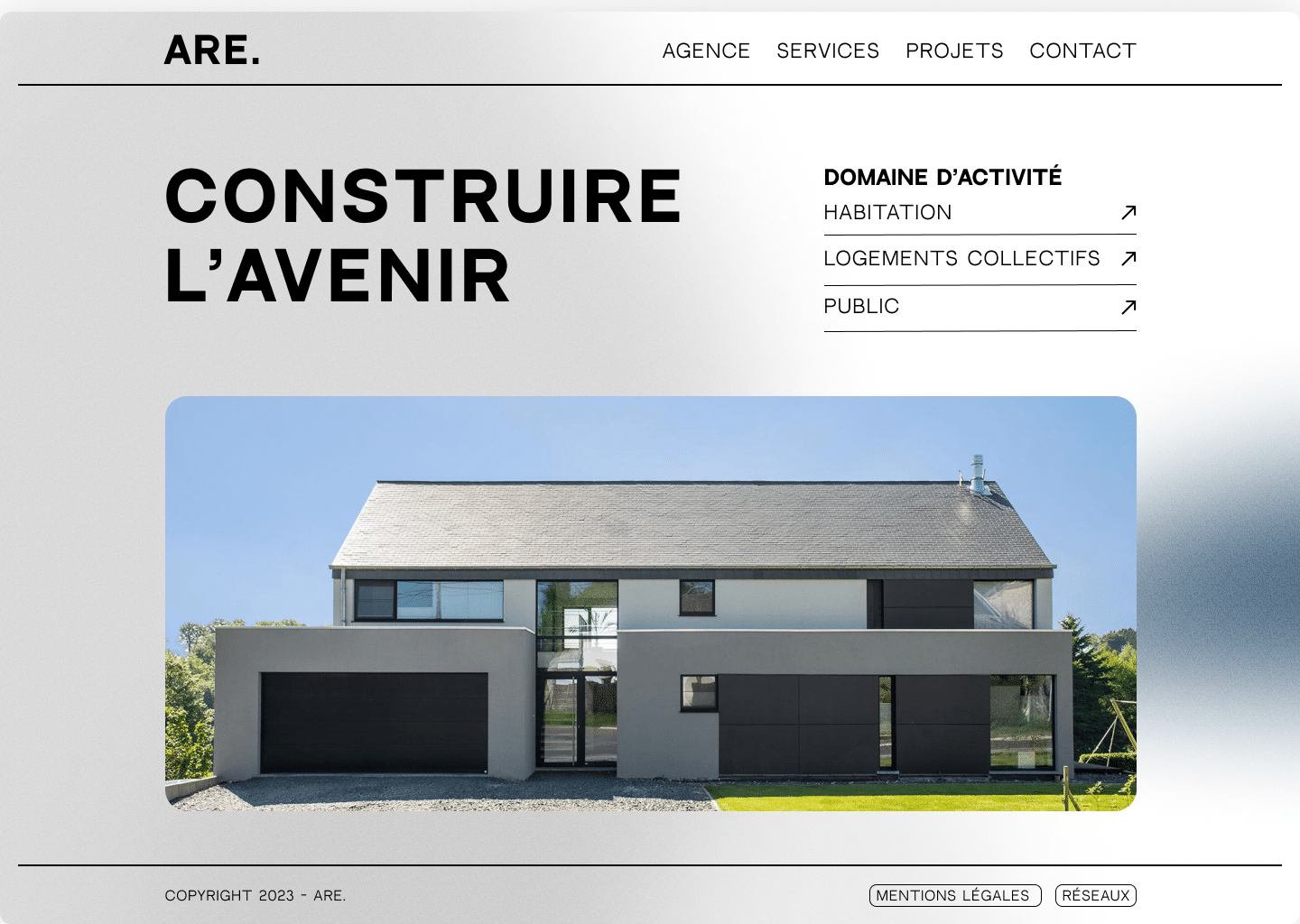Maquette site web ARE architecture