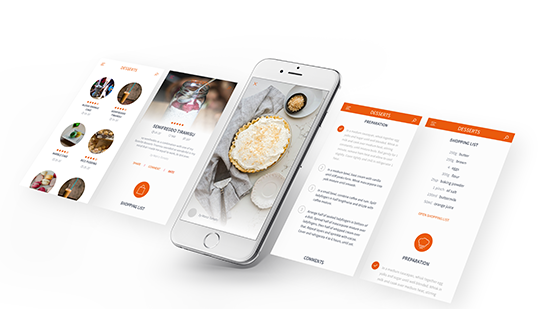 Interface application culinaire